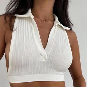 Urban Outfitters cream sleeveless ribbed  top
